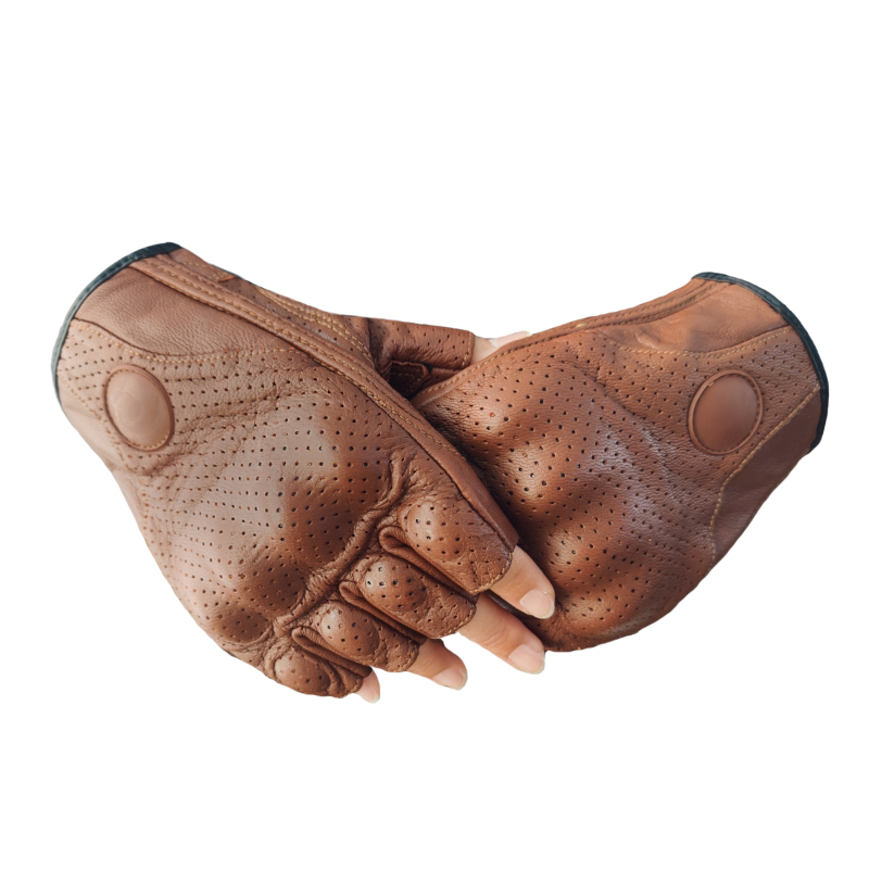Women Men Punk PU Leather Gloves Half Finger Fingerless Dance Motorcycle Gloves