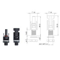IP67 macho y hembra 1000V impermeable Panel Solar Cable conector 30A PV Cable conector Solar para aplicaciones de energía