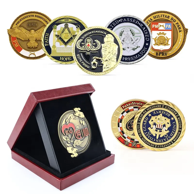 Manufacturer Custom logo 3D Zinc Alloy Brass Engraving Souvenir Enamel Coin Manufacturer Challenge Coins