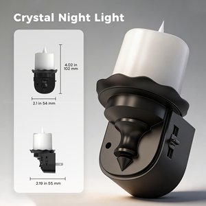 Vela sin Llama LOHAS, Luz Nocturna con Sensor de <span class=keywords><strong>Anochecer</strong></span> al <span class=keywords><strong>Amanecer</strong></span>, Regulable, Blanco Cálido, Decorativa, Vintage, para Sala de Estar - Product Image 6