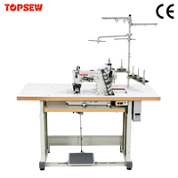 Máquina de Coser Industrial Automática para Decoración TS-2002 de Brazo Largo y Base Cilíndrica para Coser Etiquetas en Jeans