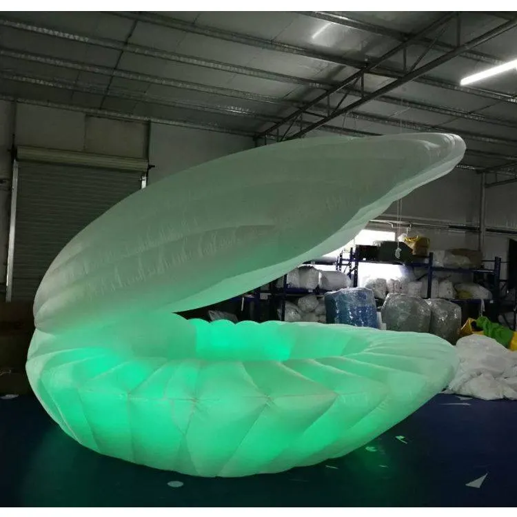 Şişme deniz kabuğu modeli led ışık düğün sahne dekorasyon için