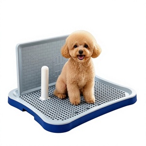 En stock en Pologne : Pot d'apprentissage pour chiot en plastique lavable de 51 cm avec protection anti-éclaboussures, toilette d'intérieur pour petit chien avec poteau pour la pipi, livraison rapide UE - Product Image 1