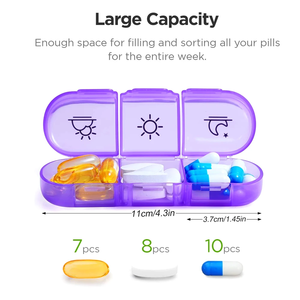Estuche Semanal para Pastillas, Mini Pastillero de Plástico <span class=keywords><strong>AM</strong></span>/PM, Estuche de Medicamentos de Bolsillo, Estuche para Pastillas en Promoción - Product Image 6