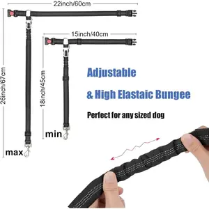 2-en-1 Ceinture de sécurité pour <span class=keywords><strong>chien</strong></span>, appui-tête réglable et réfléchissant, ceinture de sécurité pour animaux de compagnie, attache pour grands, moyens et petits chiens - Product Image 3