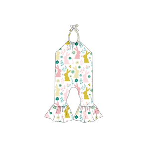 Gebreide bamboe romper met twee-weg rits, 200-220 gsm, herfst paashaas mode ruitpatroon, unisex voor baby's en peuters - Product Image 5