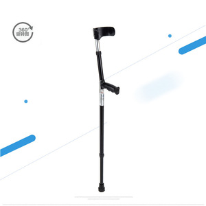 Lightweight Aluminum Alloy Rehab Elbow <b>Crutches</b> Extendable Non Slip <b>Walking</b> Aid For Disabled One Size Black - Product Image 1