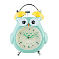 Jam Alarm Mini Bentuk Burung Hantu Kreatif Berbahan Logam, Desain Kartun, Dapat Diisi Ulang, Bercahaya, dan Senyap