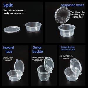 Boîte à sauce en plastique jetable avec couvercle facile à ouvrir pour les repas rapides et les plats à emporter - Product Image 5