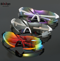 Lunettes de cyclisme photochromiques Bettega pour une utilisation de jour et de nuit Lunettes de vélo en plein air Protection UV Lunettes unisexes à changement de couleur