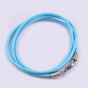 Collar de cuerda trenzada de cuero impermeable listo para enviar con cierre de acero inoxidable, colgante de joyería DIY para hombre - Product Image 3