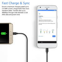 Kabel Data mikro USB 480 kepang, kabel Data cepat mengisi daya tembaga murni 2.0 Mbps kecepatan tinggi 1M untuk ponsel Android untuk S7 Printer