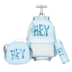 Children's Primary School Student Double-Layer Polyester Breathable Lightweight Closure-Free <strong>Trolley</strong> Travel <strong>Backpack</strong> Lunch Bag - Product Image 4