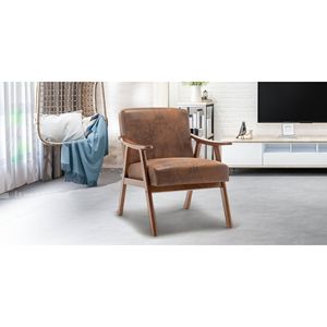 DB <b>Mid</b>-<b>Century</b> Modern <b>Accent</b> <b>Chair</b> with Extra-Thick Backrest Solid Wood Wingback <b>Chair</b> for Home Office and Living Room - Product Image 2