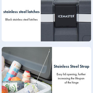 IceMaster 50l Logo personnalisé de qualité alimentaire PP Isolation longue durée Refroidisseur de bière noire commerciale Boîte froide Coffre à glace - Product Image 5