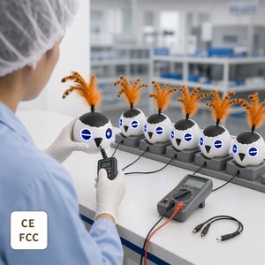 Interactive Cat Toy <b>Ball</b> Automatic Rolling Feather <b>Ball</b> with LED Eyes Plastic Material for Cats OEM ODM CE FCC - Product Image 6