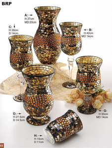 Gran Decoración Para el hogar, mosaico craquelado de vidrio, florero de <span class=keywords><strong>flores</strong></span> <span class=keywords><strong>con</strong></span> piedra - Product Image 5