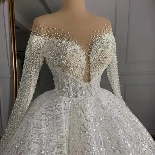 YJ2073W Drop shipping new luxury large trailing lace princess three-dimensional applique tied wedding dress bridal gown