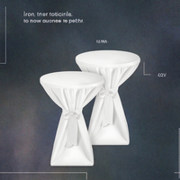 Beautissu Lot de 2 Housses de Table Bistro Premium Opaques Antidérapantes Infroissables en Polyester |   Ruban blanc de 80 cm, lavable, Giulia