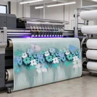 Papier peint mural floral personnalisé en aquarelle bleu-vert sur toile pour salon, chambre et salle à manger