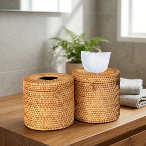 TRENDING Multifunctional Rattan <b>Tissue</b> Box Cover Lid Storage Boxes <b>Paper</b> Holder Eco Friendly Asian Zen Style Office Kitchen - Product Image 3