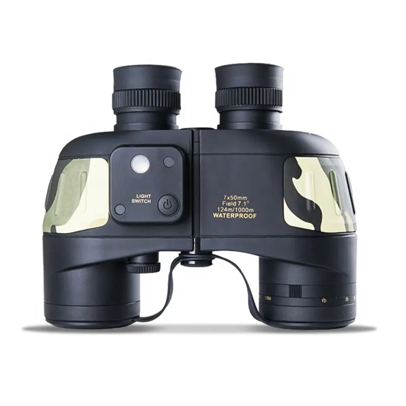 コンパス距離計望遠鏡を備えたプロの防水7X50長距離狩猟双眼鏡