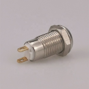 IP65 Waterproof 3A Electronic <strong>Push</strong> <strong>Button</strong> 10mm Flat Head Self-Locking Self-Resetting 1NO One <strong>Open</strong> One <strong>Closed</strong> Type Made Metal - Product Image 1