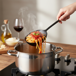 Utensili per pasta: mestolo in nylon antiaderente per scolare, riempire e servire, con struttura antigraffio e durevole, skimmer A - Product Image 3