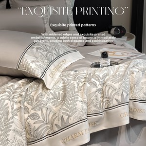 Set Letto Estivo in Seta Ghiaccio Stile Americano Lusso Leggero, Quattro e Tre Pezzi, per Dormitorio Studentesco, con Copripiumino Lavato e Lenzuolo - Product Image 3