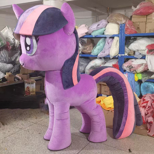 Disfraz Inflable <span class=keywords><strong>de</strong></span> Pony Morado <span class=keywords><strong>de</strong></span> 2m, Traje <span class=keywords><strong>de</strong></span> Mascota Inflable <span class=keywords><strong>de</strong></span> Cuerpo Completo para Adultos - Product Image 1