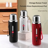 Nouvelle gourde isotherme portable pour enfants en acier inoxydable 316, style colonne romaine, grande capacité, design rétro et de haute qualité