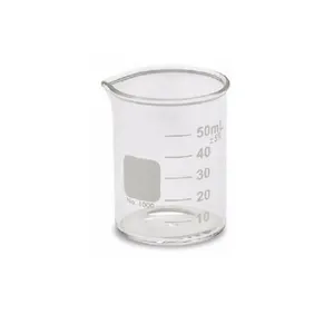 Petit gobelet en verre Borosilicate 3.3 de forme basse de 50ml pour les tests de laboratoire scolaire ou les verres à mélanger