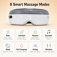 Masseur oculaire rechargeable avec compression d'air, vibration et musique, masque de soin des yeux pliable USB Type C
