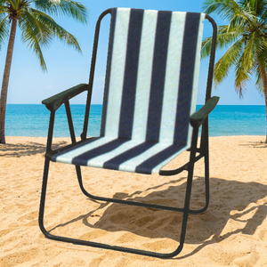 Silla de Playa Plegable de Acero Inoxidable con Tela Oxford Moderna para Senderismo, Pesca y Uso en Parques - Silla de Jardín Resistente para Relajación al Aire Libre 391004 - Product Image 4