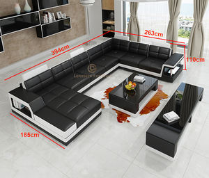 Furnitur ruang tamu Modern Sofa Modular lebar, Sofa ruang tamu bentuk L, Sofa rumah kombinasi lebar - Product Image 6