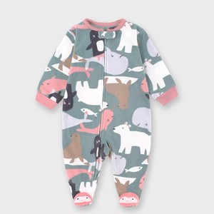 Mameluco de invierno personalizado de fábrica, mono de piel de <span class=keywords><strong>terciopelo</strong></span> a la moda con <span class=keywords><strong>cremallera</strong></span> cálida, Creepers, <span class=keywords><strong>pijama</strong></span> de lana para bebé - Product Image 1