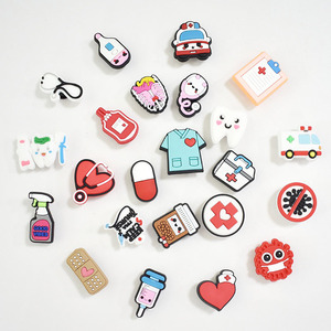 In Stock Cartoon Medical PVC Soft Rubber <strong>Shoes</strong> with Buckle Hole Decoration <strong>Shoe</strong> Accessories - Product Image 4