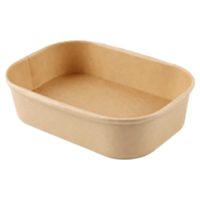 Boîte à lunch en papier kraft recyclable de qualité alimentaire pour emballage de restaurant à emporter avec couvercle en PET