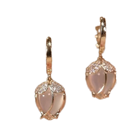 SongYi Luxe Vintage Valentijnsdag Cadeau Opaal Zonnebloem Kristal Trendy Hangertje Sieraden Oorbellen