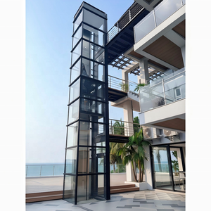 4-stöckiger Glas-Außenaufzug für Zuhause, 3-Stationen-Villenaufzug, Außenlift für 6 Personen - Product Image 1