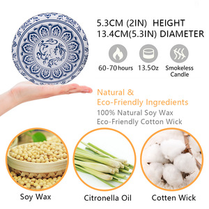 Bougie d'aromathérapie anti-moustiques à la <span class=keywords><strong>citronnelle</strong></span> sans fumée, à trois mèches, grand format, en cire de soja écologique, la plus vendue des fabricants - Product Image 2