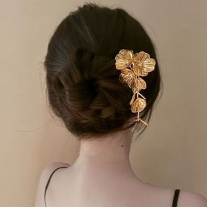 Barrettes à cheveux vintage à fleurs et pompons pour femmes, épingles à cheveux en métal, épingles à cheveux de mariée, bijoux de mariage, accessoires pour cheveux - Product Image 3