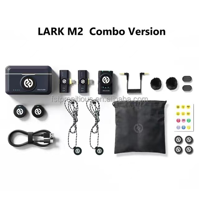 3 In 1 Hollyland Lark M2 Wireless Clip Microphones Combo for