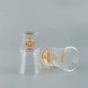 Quadratische kleine Sublimation personal isierte Espresso Wein Set Tiki 10ml maßge schneiderte mund geblasene Split Schnaps glas