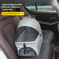 Poussette pour animaux de compagnie, chat, chien, bébé, poussette d'extérieur, petite, en métal, légère, pliable, pour voiture