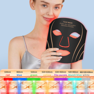 Máscara Facial de Silicona <span class=keywords><strong>LED</strong></span> de <span class=keywords><strong>7</strong></span> <span class=keywords><strong>Colores</strong></span>, Dispositivo de Belleza de Terapia de Fotones para Uso Doméstico con Función de Rejuvenecimiento de la Piel - Product Image 4