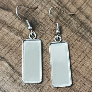 Base de boucles d'oreilles rectangulaire en acier inoxydable, pour la fabrication de boucles d'oreilles, accessoires de bijoux DIY H1114 - Product Image 4
