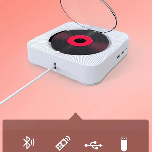 Lecteur CD portable intelligent multi-formats avec double haut-parleur pour la maison et la voiture, prise en charge USB FM, écran LCD, matériau ABS, design rétro - Product Image 5