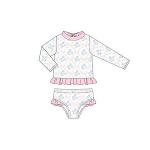 Maillots de bain pour enfants avec nœuds personnalisés, imprimé floral, volants, vêtements pour petites filles, barboteuse, tenues assorties pour sœurs, vêtements de bain pour enfants - Product Image 4