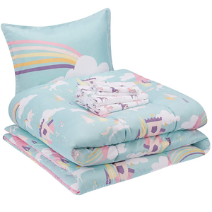 Bộ Chăn Ga Gối Hoạt Hình Thiếu Niên Trẻ Em Bé Gái Kỳ Lân Sợi Siêu Mềm Bộ Chăn Ga Gối Thân Thiện Với Môi Trường - Product Image 1